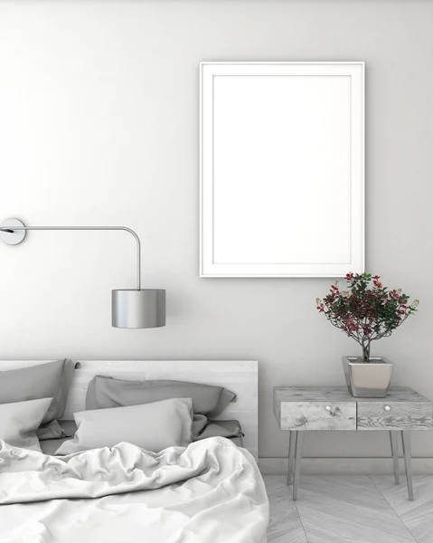 poster çerçevesi modern iç arka plan, 3d resim, 3d render kadar alay