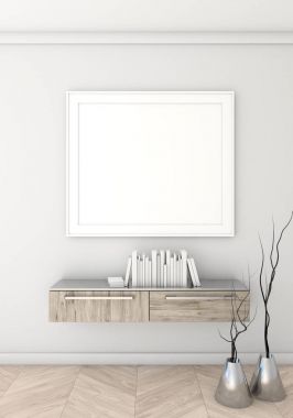 Poster ışık duvar iç arka plan, 3d render ile alay