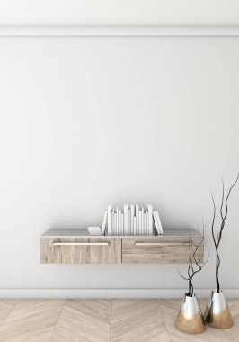 Poster ışık duvar iç arka plan, 3d render ile alay