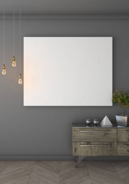 Siyah duvar iç arka plan, 3d render alay