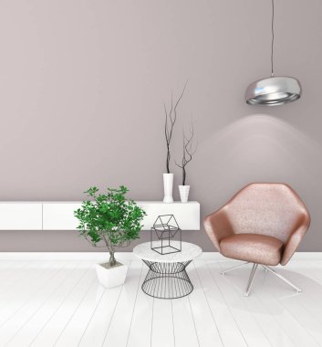 Sununuzu, açık renk, 3d render koltukları ile modern iç arka plan dalga