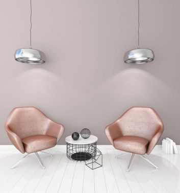 Sununuzu, açık renk, 3d render koltukları ile modern iç arka plan dalga