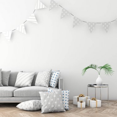 Noel iç xmas çevre, 3d render ile alay