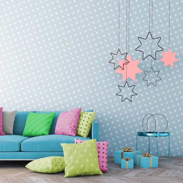 Noel iç xmas çevre, 3d render ile alay