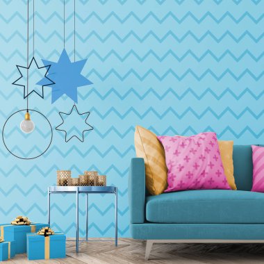 Noel iç xmas çevre, 3d render ile alay