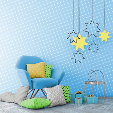 Noel iç xmas çevre, 3d render ile alay