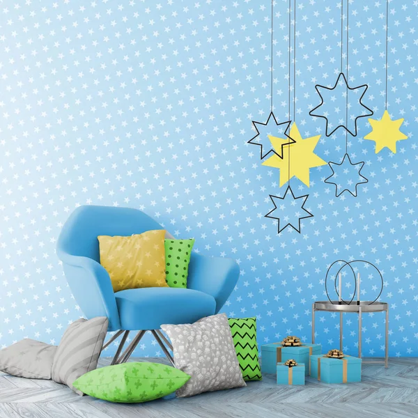 Noel iç xmas çevre, 3d render ile alay