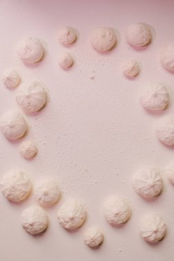 Homemade meringues made from whipped egg whites and sugar