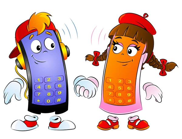Çizgi film mobil, akıllı telefon. Jestler ve duygu büyük bir dizi.