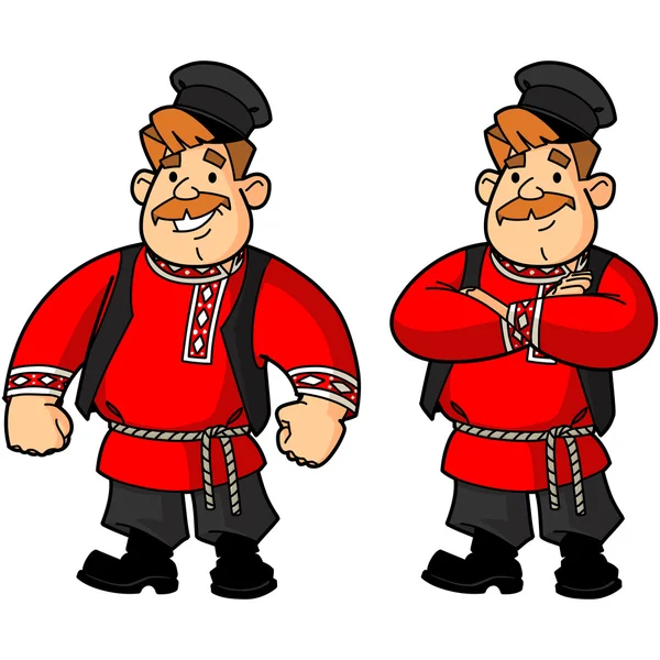 Rus adam ulusal kostüm. Maskotları büyük bir set.