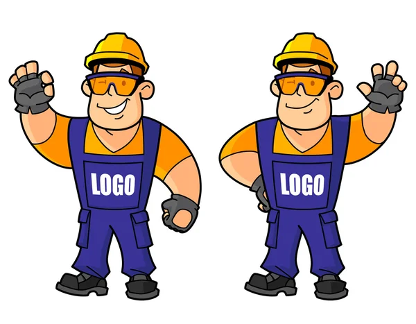 Constructor, trabajador o capataz. De un gran grupo de mascotas. Reemplace su logotipo en . — Archivo Imágenes Vectoriales