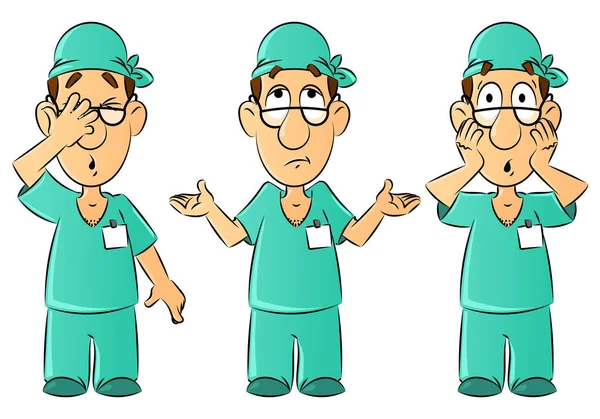 Cartoon läkare. Från ett stort antal liknande bilder. — Stock vektor