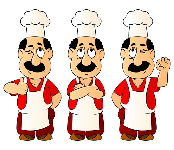 Arabic cook. Set mascots. — Stock Vector