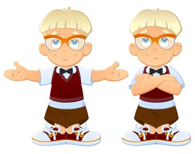 Çizgi film iyi bir çocuk, gözlüklü bir botanikçi.