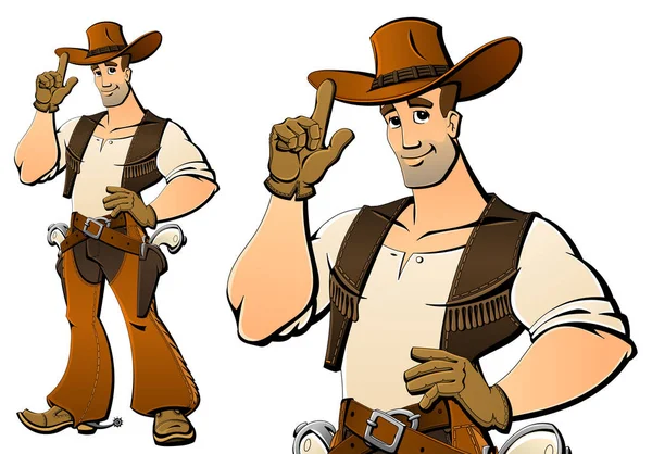 Cartoon cowboy uit het wilde westen. — Stockvector