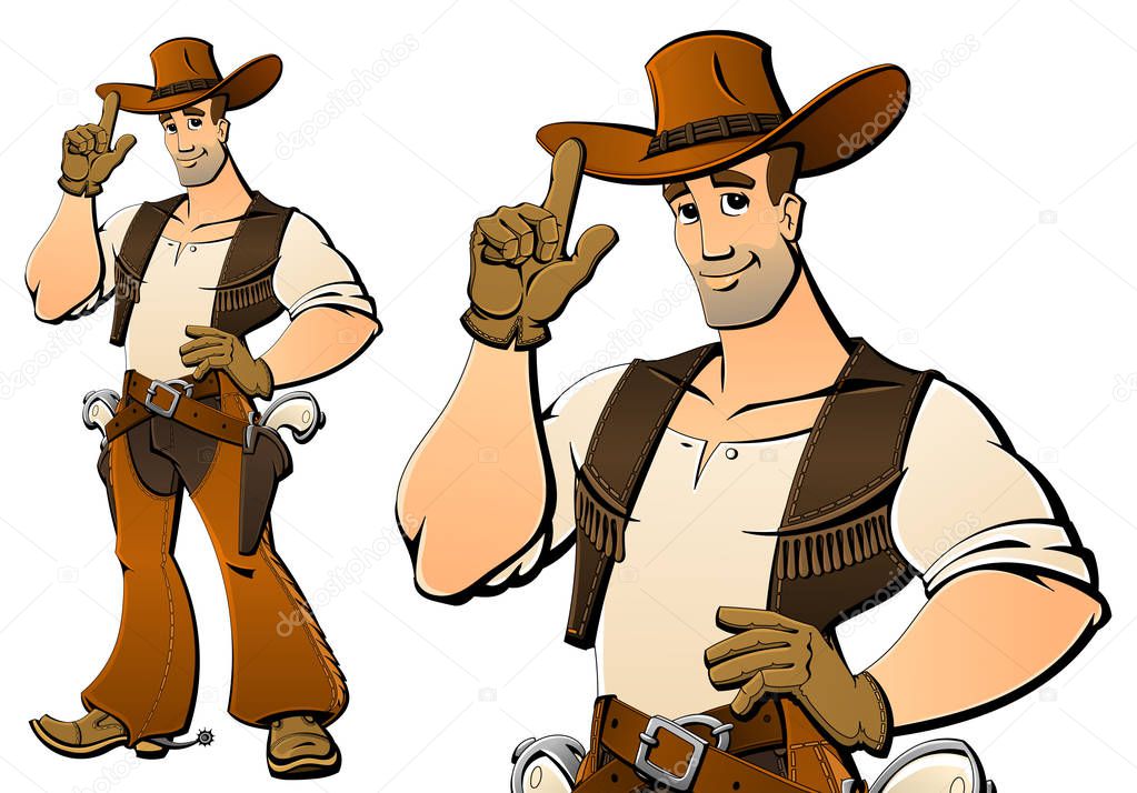 Cartoon cowboy from the Wild West.