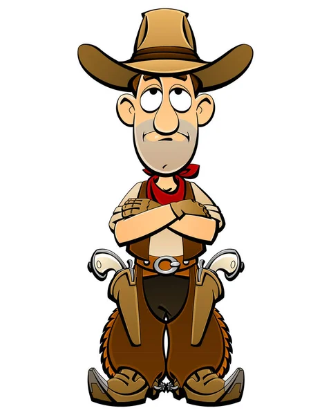 Cartoon cowboy från vilda västern. — Stock vektor