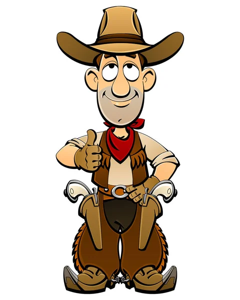 Rajzfilm cowboy a Wild West. — Stock Vector