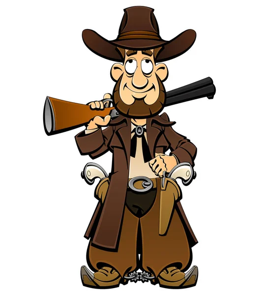 Cartoon cowboy uit het wilde westen. — Stockvector