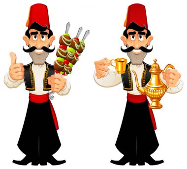 Kahve ve şiş kebap Türk Şef sunmaktadır.