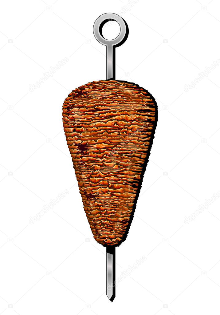 Doner Kebab On A Spit Shaurma Premium Vector In Adobe Illustrator Ai Ai Format Encapsulated Postscript Eps Eps Format