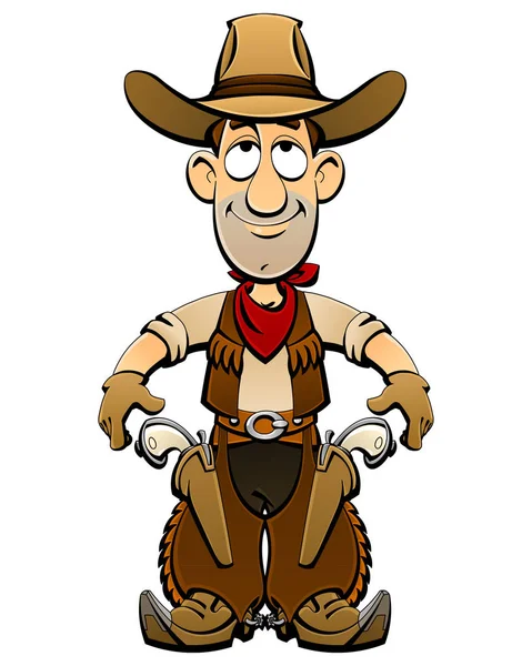 Cartoon cowboy uit het wilde westen. — Stockvector
