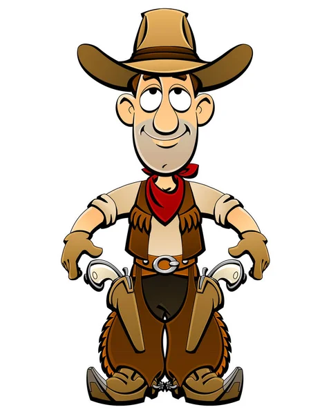 Rajzfilm cowboy a Wild West. — Stock Vector