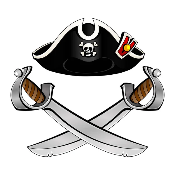 海賊の帽子とサーベル. — ストックベクタ