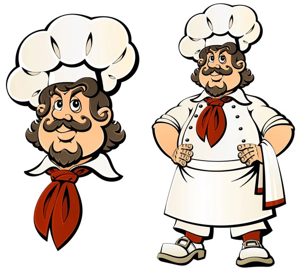 Caricatura Chef francés es muy feliz . — Archivo Imágenes Vectoriales