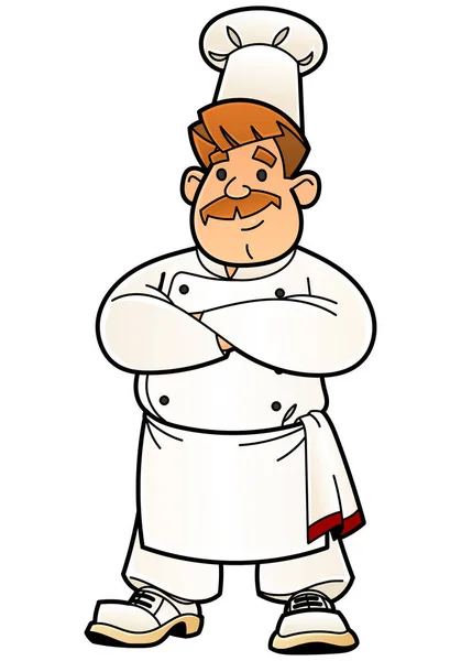 Cartoon chef-kok. Uit een groot aantal vergelijkbare beelden. — Stockvector