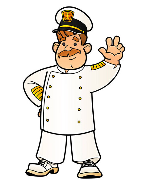 Cartoon sea captain. From a large set of similar images.