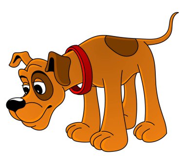 Artoon av köpeği. Brown.