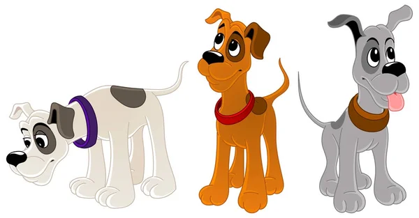 Perros de caza. Conjunto de personajes . — Vector de stock