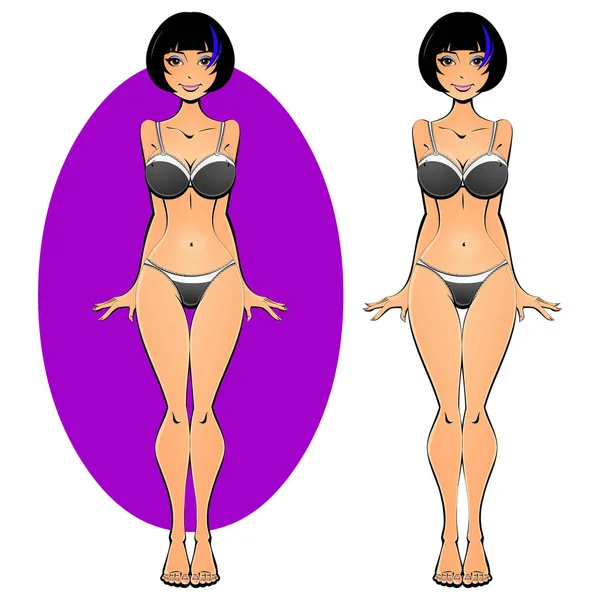 Sexy chica desnuda en ropa interior . — Vector de stock