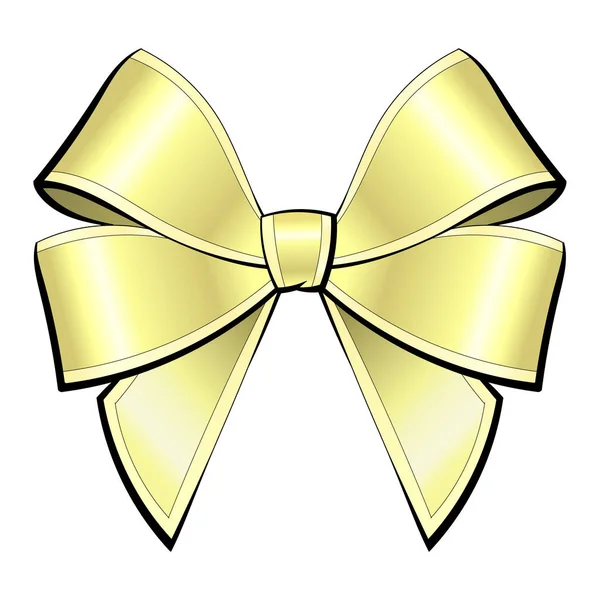 Yellow Double Gift Bow — Stock Vector