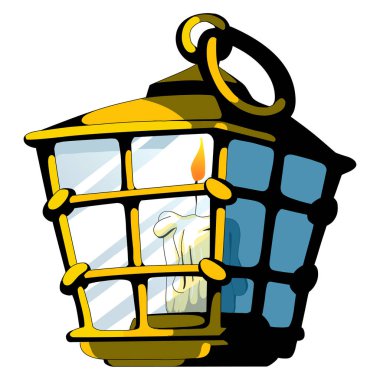 Bir mum içinde Retro taşınabilir el feneri.