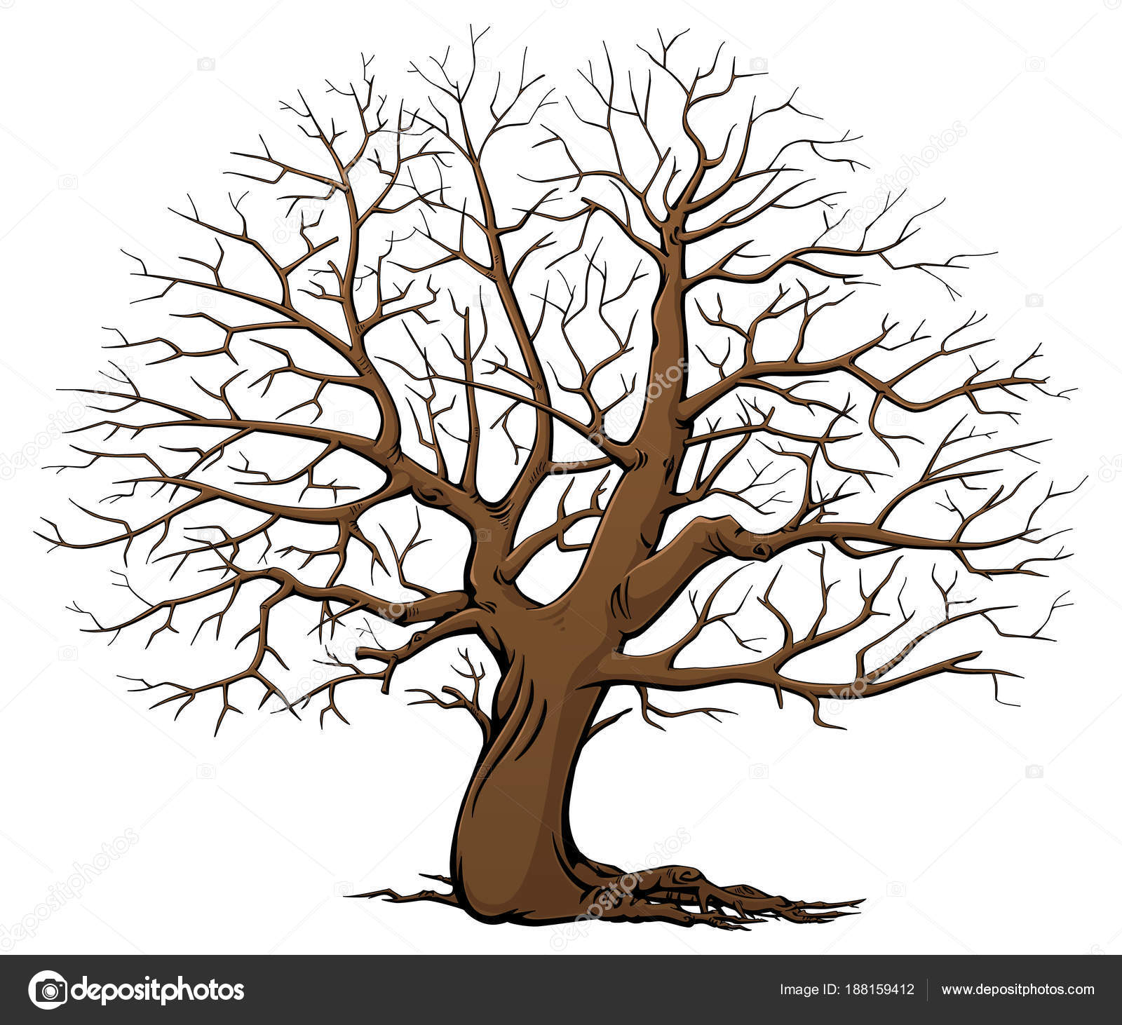 cartoon tree with branches no leaves