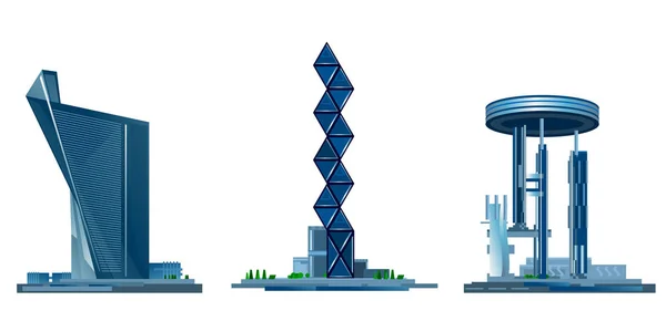 Zukünftige Architektur auf weißem Hintergrund — Stockvektor