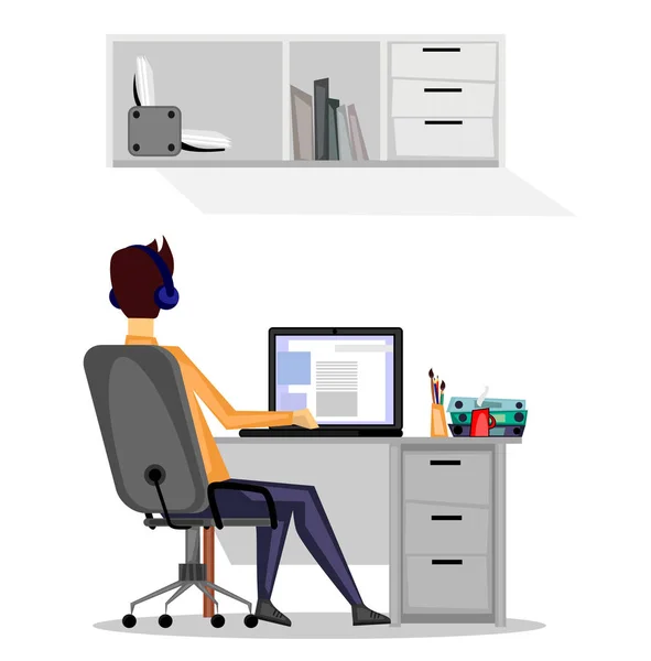 Guy at work — Stock Vector