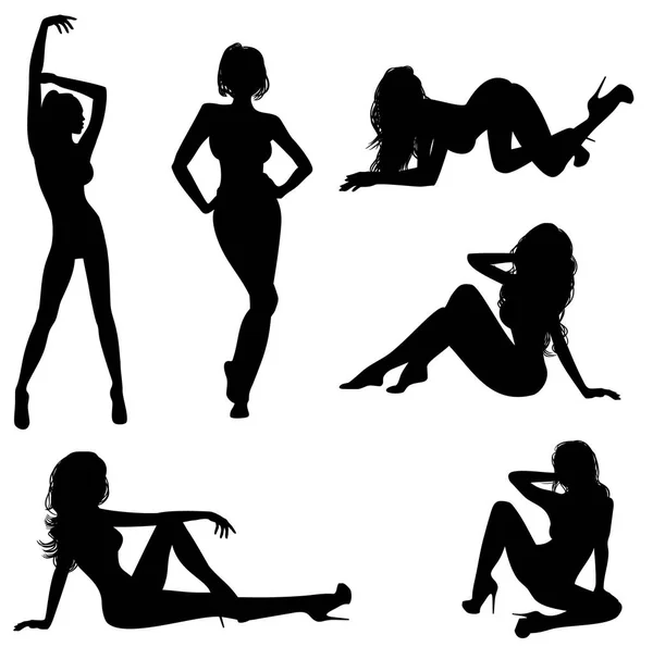 Шесть сексуальных девушек — стоковый вектор
