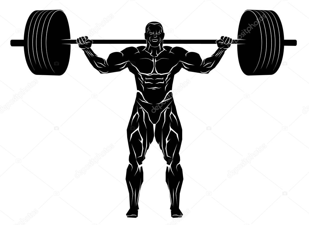 Weightlifter with barbell