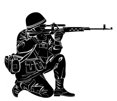 bir asker silüeti