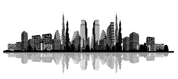 一个抽象的城市剪影 — 图库矢量图片