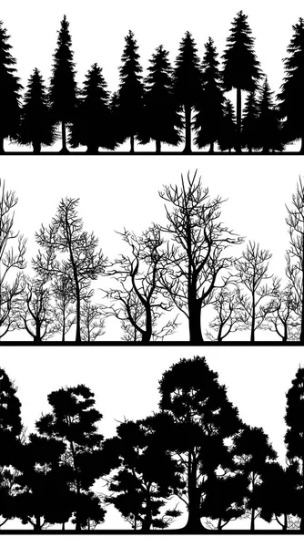 Silhouettes d'arbres — Image vectorielle