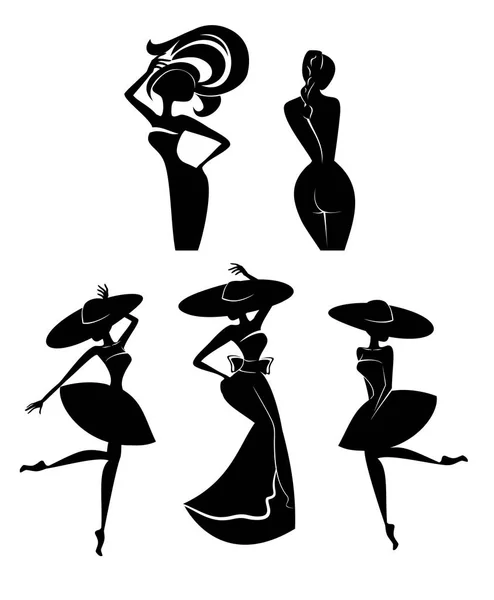 Silhouettes de femmes — Image vectorielle