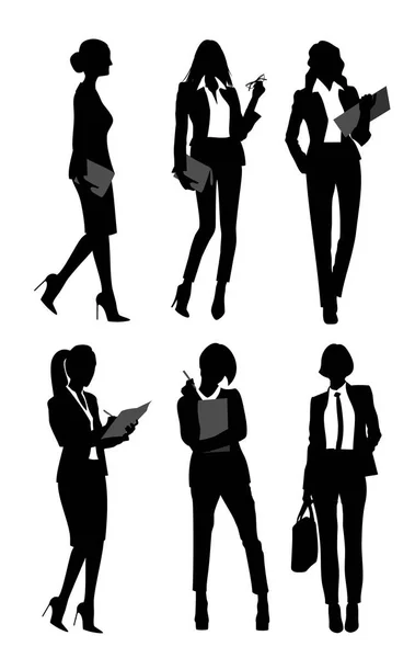 Silhouettes de femmes d'affaires — Image vectorielle
