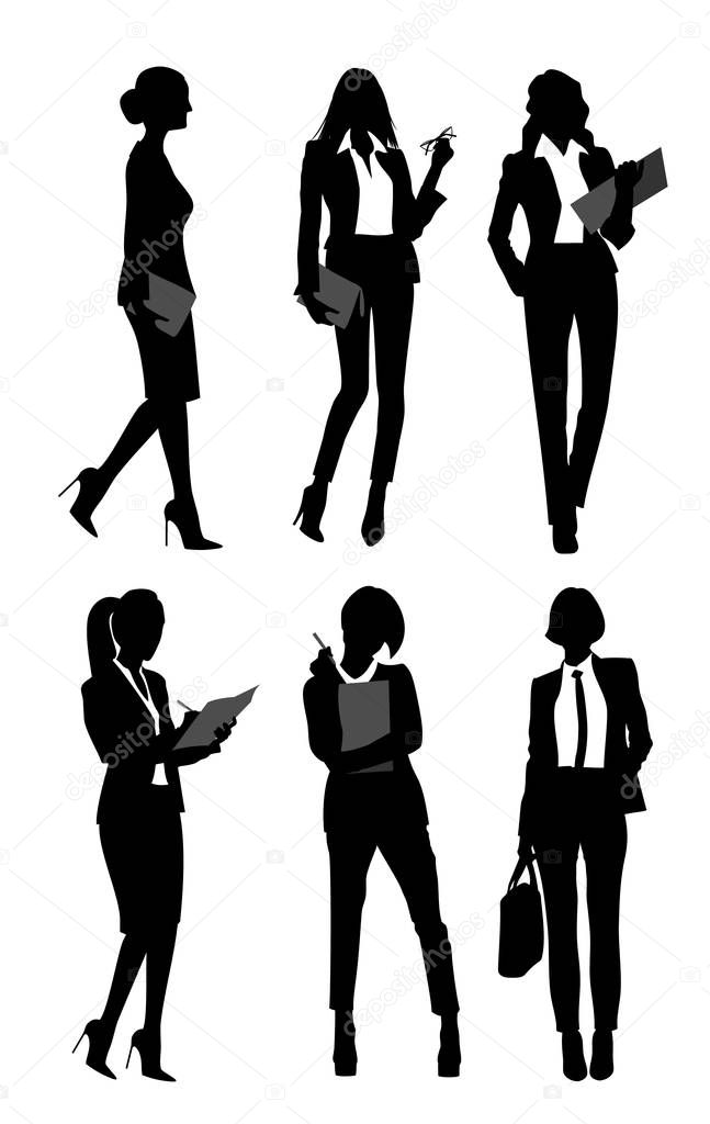 Silhouettes of businesswomen