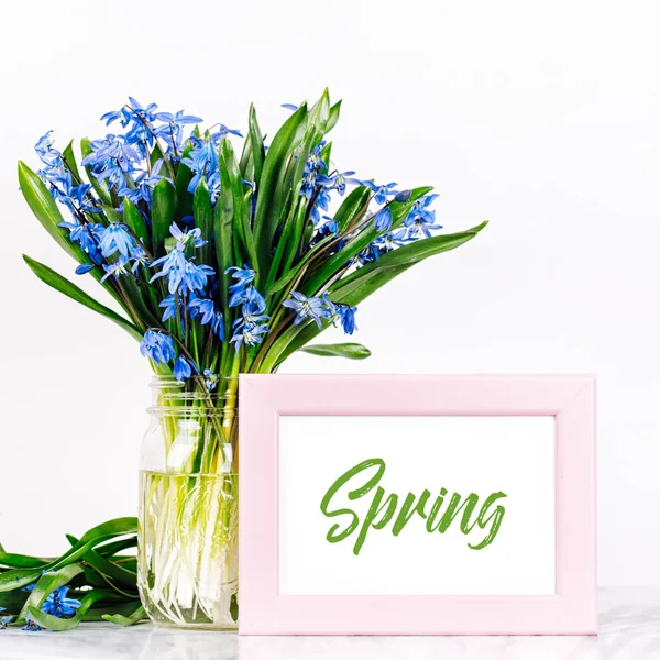 Mavi bahar çiçekleri buketi — Stok fotoğraf