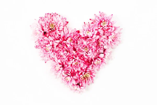 Ροζ λουλούδια σε σχήμα καρδιάς — Φωτογραφία Αρχείου