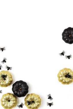 Parlak dekoratif kabaklar ve örümcekler